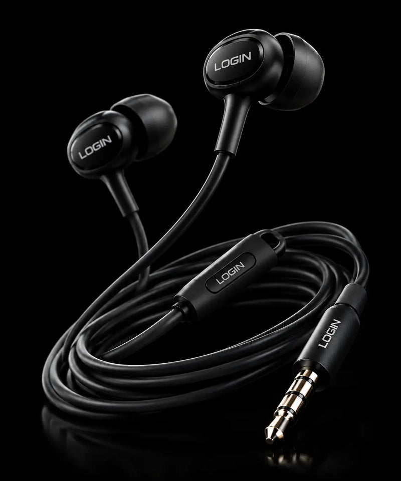 LOGIN L-310 Wired Earphones | 3.5mm Jack & Mic | Sanariz