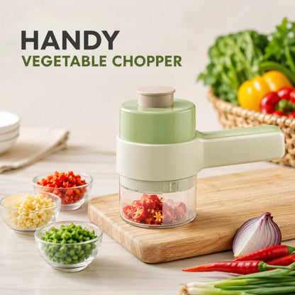 Generic 4-in-1 Handheld Electric Vegetable Cutter Set | USB Rechargeable Slicer & Chopper