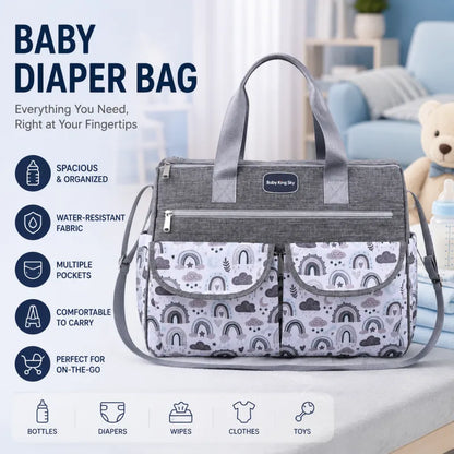 Baby King Sky Large Baby Diaper Bag | Multi-Function Water | Resistant Travel Tote
