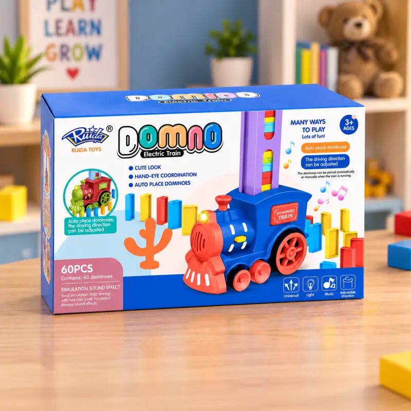 Automatic Domino Electric Train Toy Set (60 Pcs) | Ruida Toys