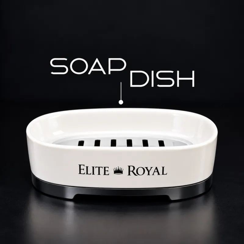 Elite Royal 4Pcs | Bathroom Countertop Accessory Set | Soap Dispenser & Toothbrush Holder Kit