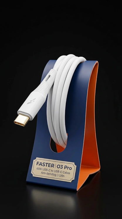 FASTER O3 Pro | USB-C to USB-C Cable | 60W Fast Charging 1.2m