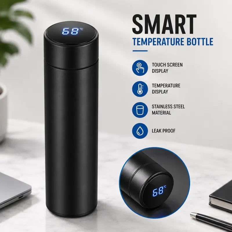 Smart Temperature Display Water Bottle 500ml | Stainless Steel
