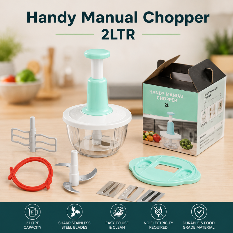 Generic Handy Manual Chopper 2L | Multi-Function Push Food Processor