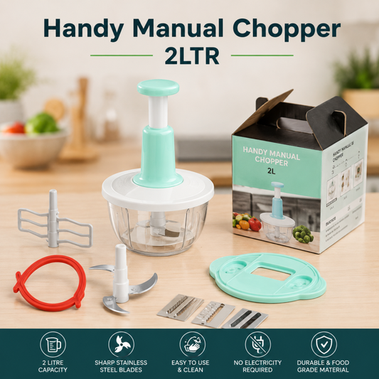 Generic Handy Manual Chopper 2L | Multi-Function Push Food Processor
