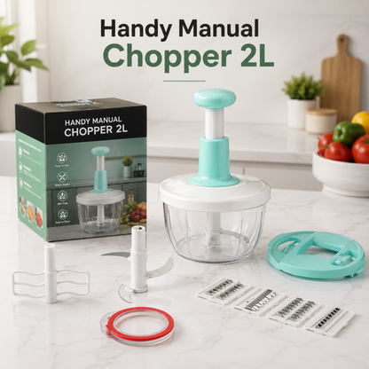 Generic Handy Manual Chopper 2L | Multi-Function Push Food Processor