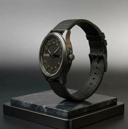 Perrelet Turbine Classic Black M7 |Dial Stainless Steel Leather Strap |Men's Watch