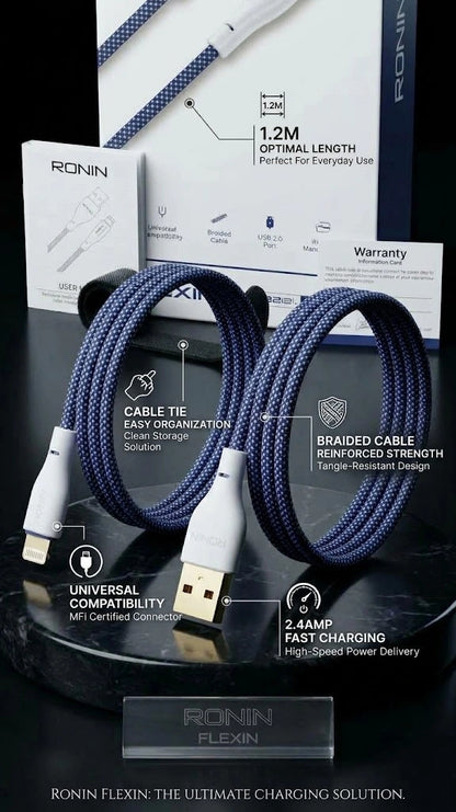 RONIN FLEXIN | USB-A to Lightning Cable  |  2.4A Fast Charging 1.2m