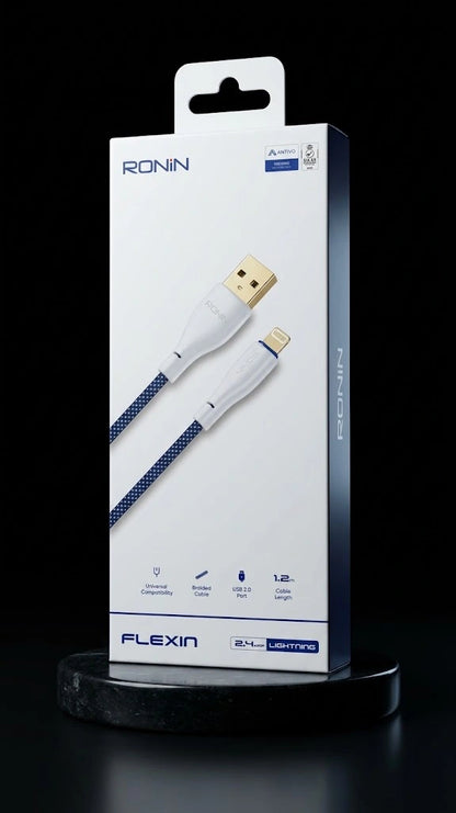 RONIN FLEXIN | USB-A to Lightning Cable  |  2.4A Fast Charging 1.2m