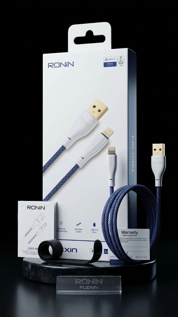 RONIN FLEXIN | USB-A to Lightning Cable  |  2.4A Fast Charging 1.2m