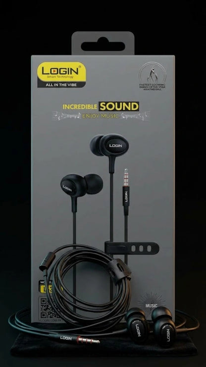 LOGIN L-310 Wired Earphones | 3.5mm Jack & Mic | Sanariz