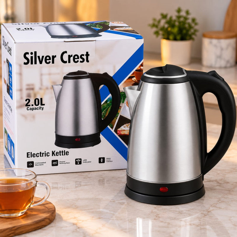 Silver Crest 2.0L Stainless Steel Electric Kettle – 1500W Fast Boiling
