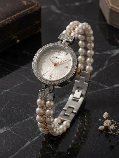 ADOLFO Ladies Pearl Bracelet Jewelry Watch – Sanariz