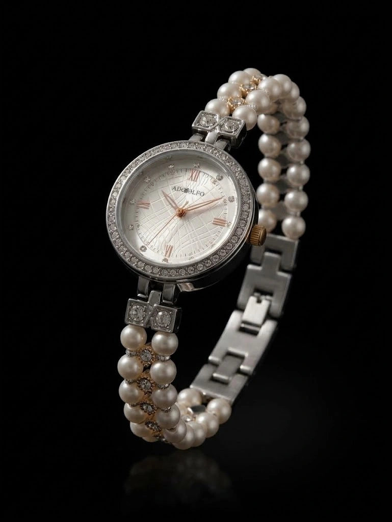 ADOLFO Ladies Pearl Bracelet Jewelry Watch – Sanariz