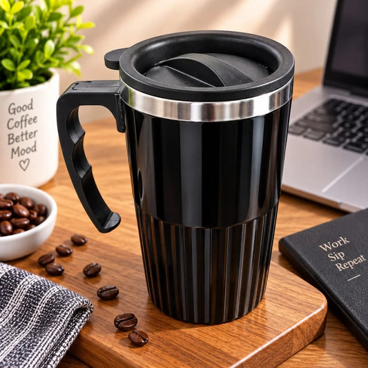 Premium Stainless Steel Travel Coffee Mug with Leak-Resistant Lid